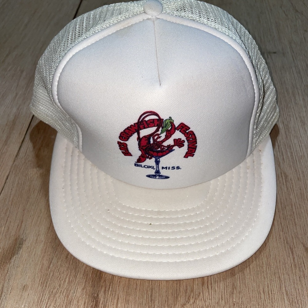 Vintage Elks Crawfish Festival Trucker Snapback Hat‎ Biloxi Mississippi